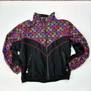 Vintage 90s Kaelin Windbreaker S/P – Black Red Colorblock Zip Retro Jacket